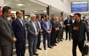برقراری نخستین پرواز مستقیم رشت / آستراخان با حضور جمعی از مدیران شهری و استانی در فرودگاه رشت