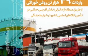 واردات ۴۹ هزار تن روغن خوراکی از طریق منطقه آزاد انزلی؛ نقشآفرینی در تأمین کالاهای اساسی کشور در شرایط جنگی واردات ۴۹ هزار تن روغن خوراکی از طریق منطقه آزاد انزلی؛ نقشآفرینی در تأمین کالاهای اساسی کشور در شرایط جنگی